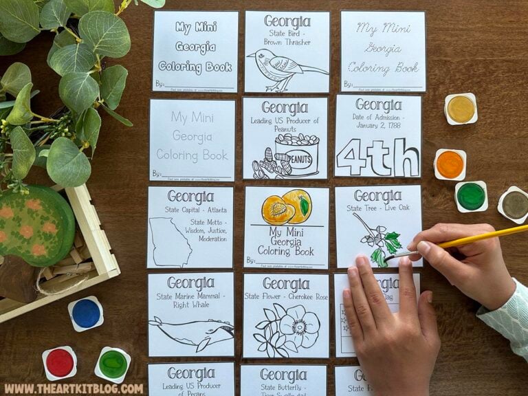 mini georgia 50 states coloring pages printable book the art kit