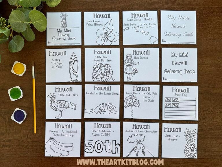 mini hawaii 50 states coloring pages book printable the art kit 1