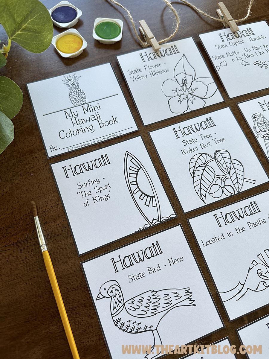 Mini Hawaii Coloring Pages {FREE Printables!} – The Art Kit