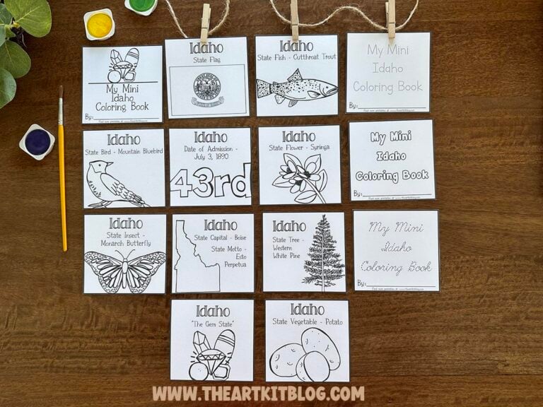 mini idaho 50 states coloring pages book printable the art kit 1