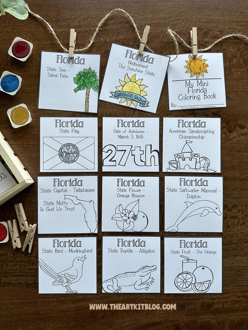 Mini Florida Coloring Pages {FREE Printables!} - The Art Kit
