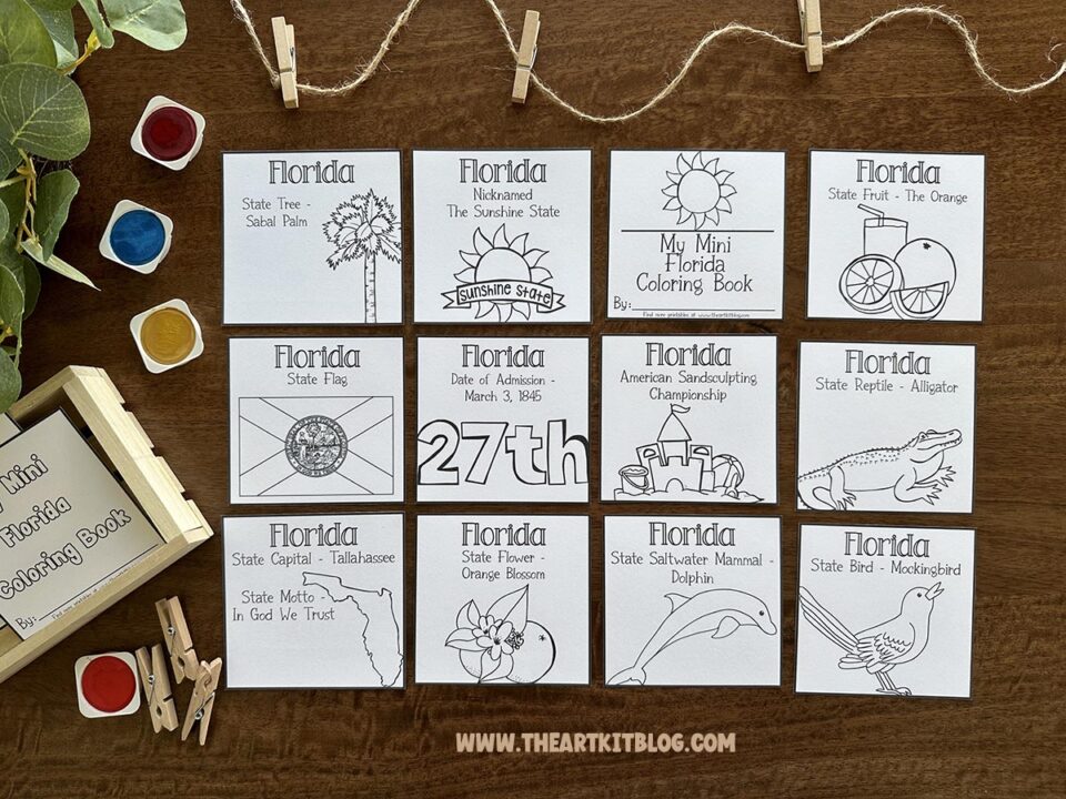 Mini Florida Coloring Pages {FREE Printables!} - The Art Kit