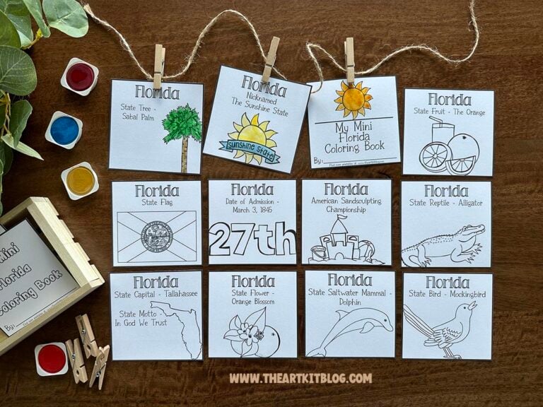 printable mini florida 50 states coloring pages book the art kit 5