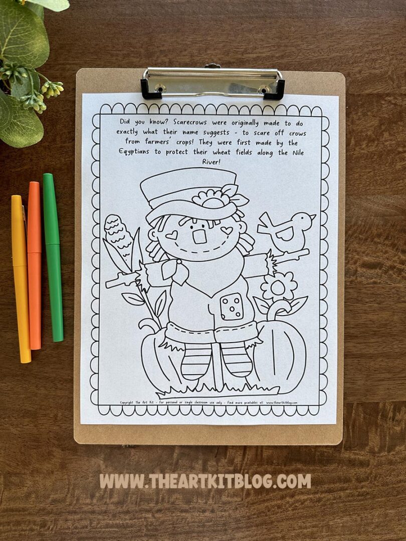scarecrow coloring pages - The Art Kit