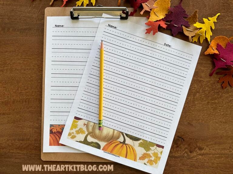 vintage pumpkins lined paper notebooking pages_the art kit 2