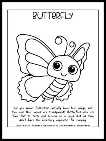 Baby Butterfly Coloring Page FREE Printable! - The Art Kit