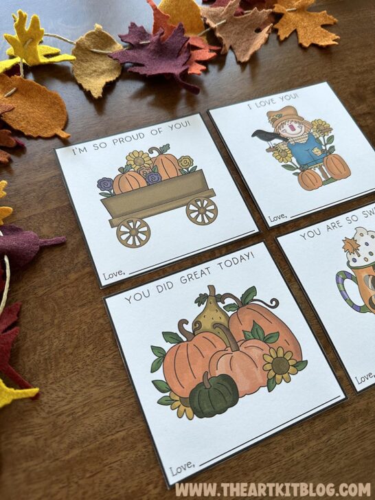 Free Printable Lunch Box Notes for Fall - The Art Kit