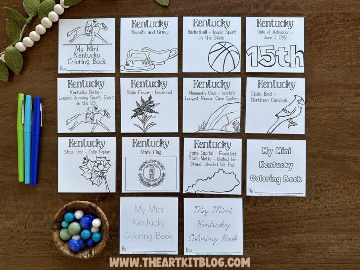 Mini Kentucky Coloring Pages {FREE Printables!} - The Art Kit