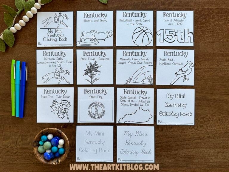 mini kentucky 50 states coloring pages book printable the art kit 1