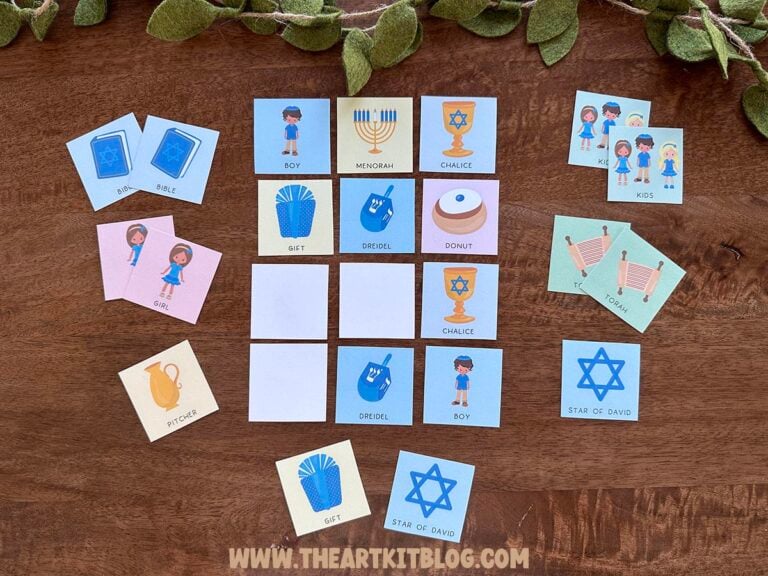 hanukkah memory match game printable the art kit 2