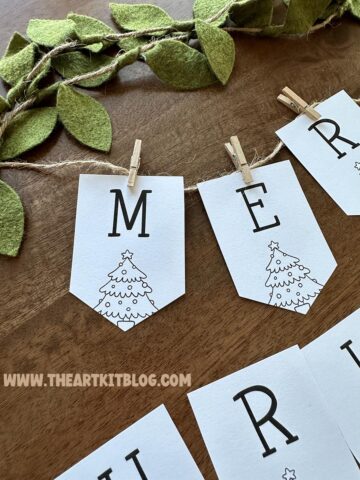 Color Your Own Merry Christmas Banner - FREE Printable! - The Art Kit