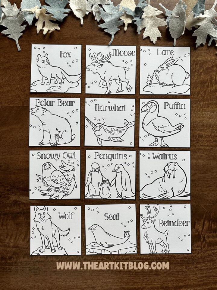 Mini Arctic Animals Coloring Page FREE PRINTABLES - The Art Kit