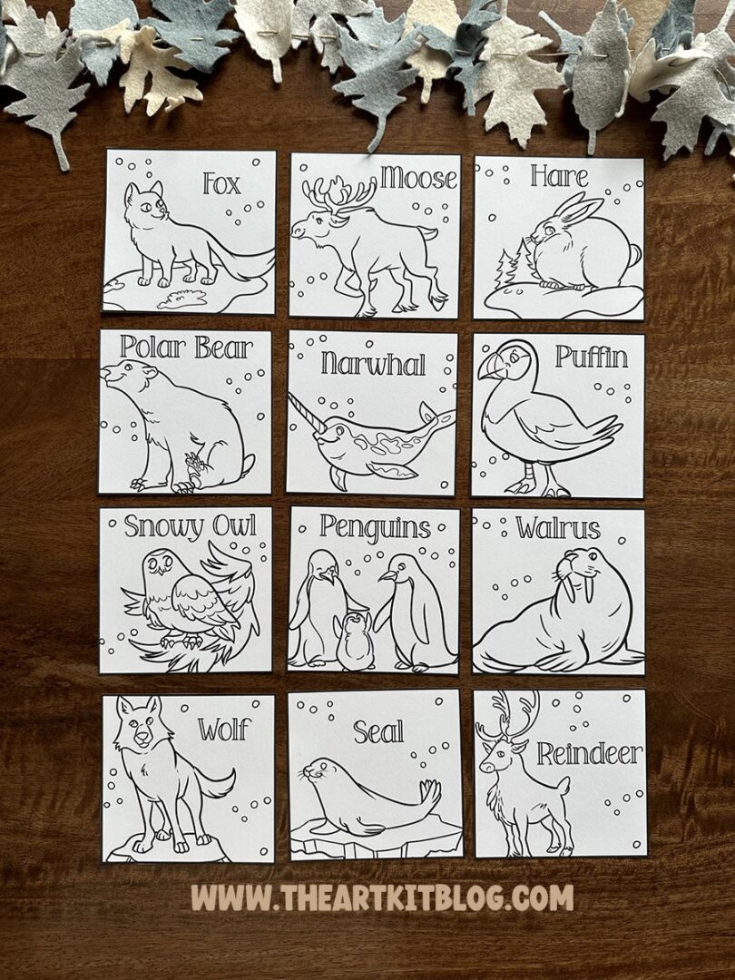 Mini Arctic Animals Coloring Page FREE PRINTABLES - The Art Kit