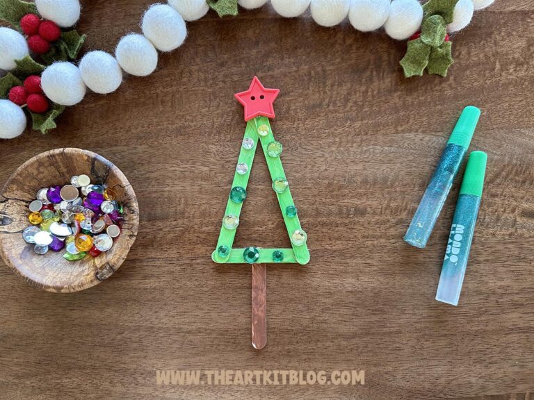 popsicle stick christmas tree craft_the art kit 2