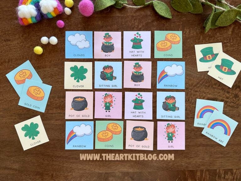 st. patricks day memory match game printable the art kit 2