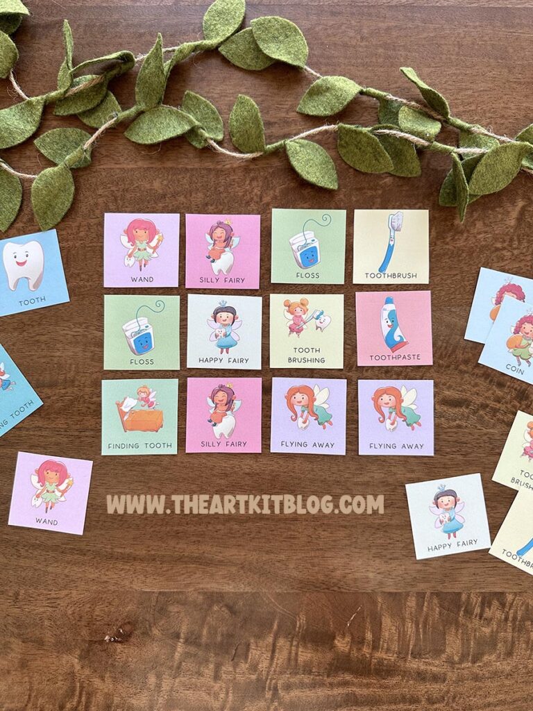 tooth fairy memory match game printable_the art kit 2