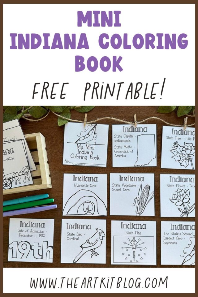 Mini Indiana Coloring Pages for the 50 States {FREE Printables!} - The ...