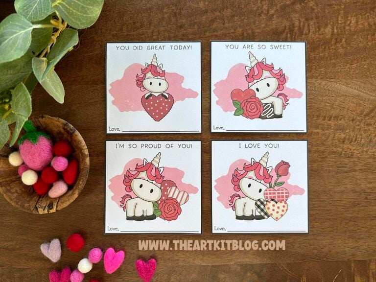 mini lunch box love kids notes valentines day unicorn printable the art kit 3