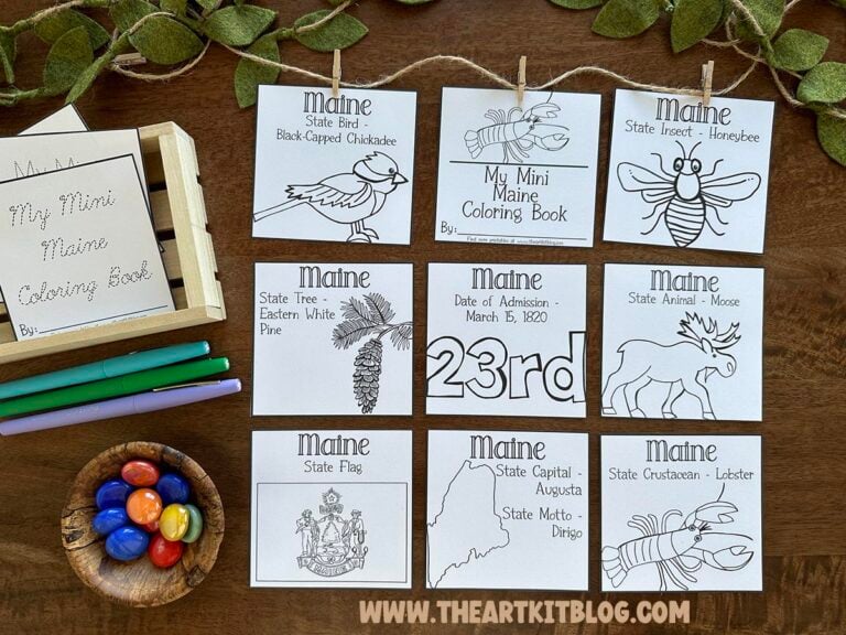 mini maine 50 states coloring pages printable book the art kit 1