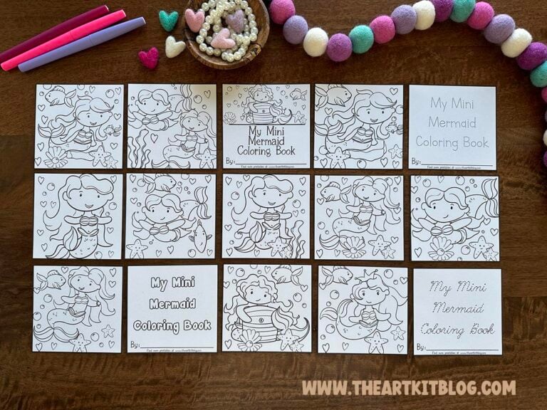 mini mermaid coloring pages printable book kids the art kit 6