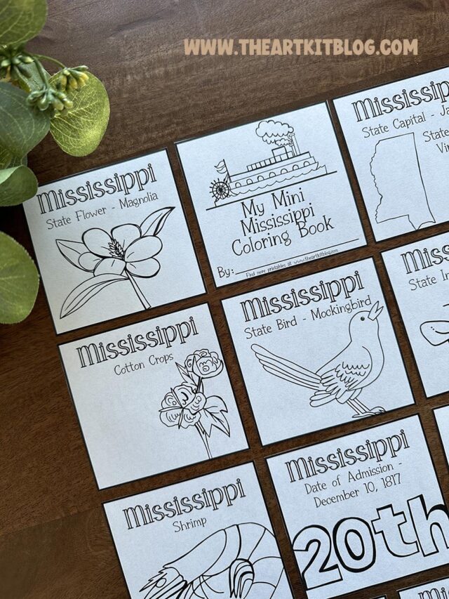 Mini Mississippi Coloring Pages USA 50 States {FREE Printable!} - The ...