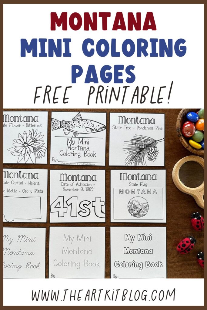 montana mini 50 states coloring pages book printable the art kit blog