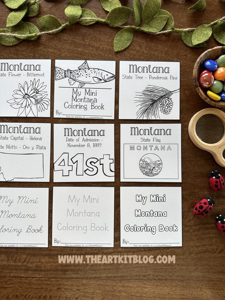 montana mini coloring pages 50 states printable kids the art kit 1