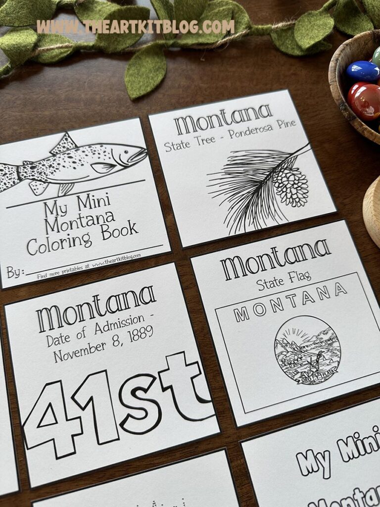 montana mini coloring pages 50 states printable kids the art kit 3