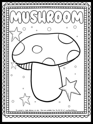 Cute! Free Printable Mushroom Coloring Page - The Art Kit