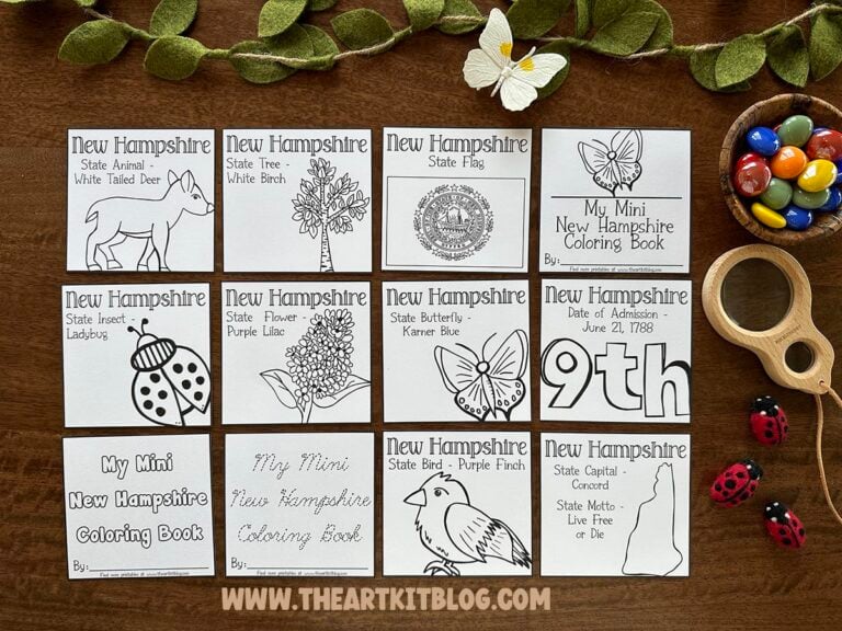 new hampshire mini coloring pages 50 states printable kids the art kit 3