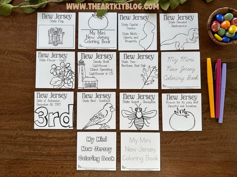 new jersey mini coloring pages 50 states printable kids the art kit 2