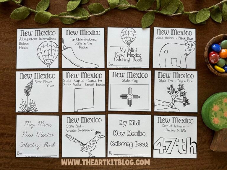 new mexico mini coloring pages 50 states printable kids the art kit 1