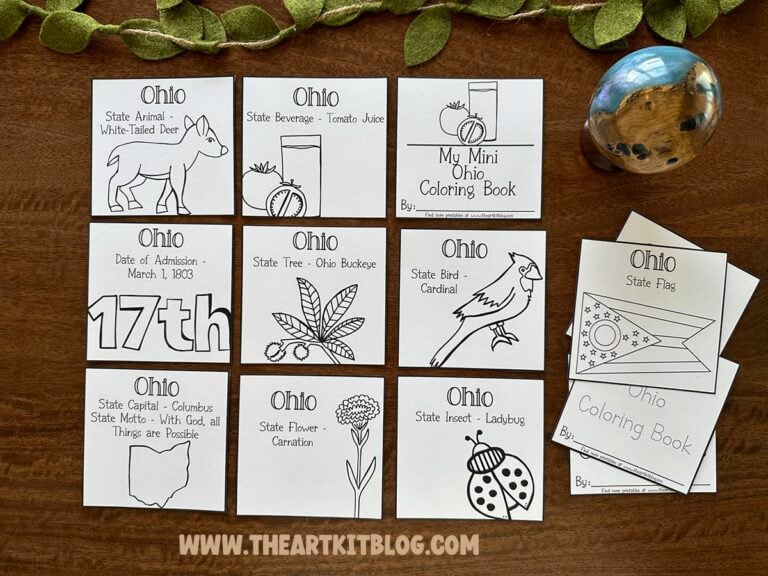 ohio mini coloring pages 50 states printable kids the art kit 3