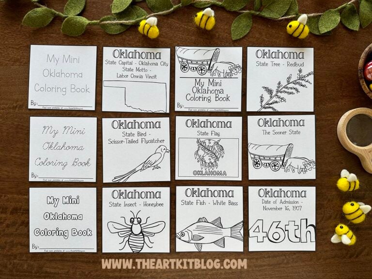 oklahoma mini coloring pages 50 states printable kids the art kit 3