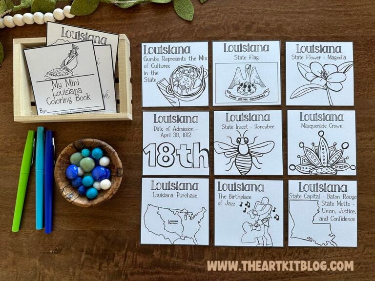 printable mini louisiana 50 states coloring pages book the art kit 3
