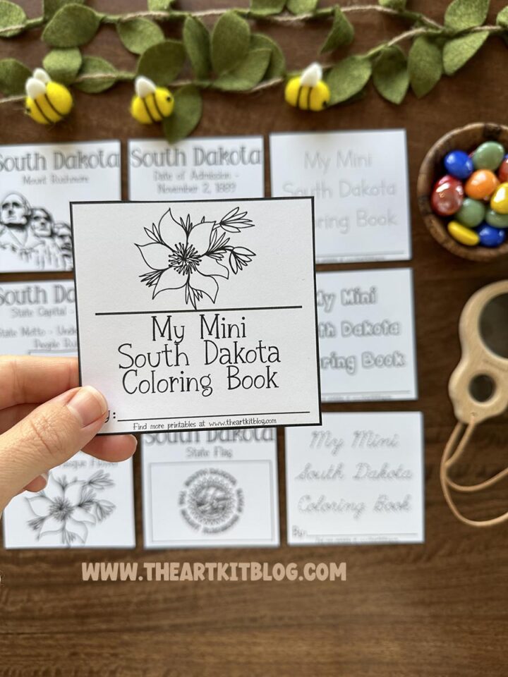 South Dakota Mini Coloring Pages USA 50 States {FREE Printable!} - The ...