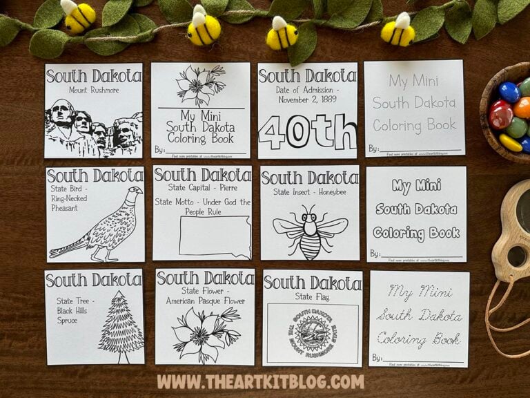 south dakota mini coloring pages 50 states printable kids the art kit 3