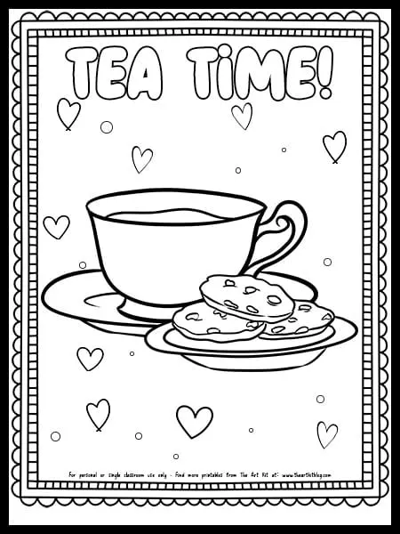 tea time cookies coloring page printable 11_the art kit copy
