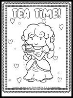Girl Sipping Tea Coloring Page {FREE PRINTABLE!} - The Art Kit