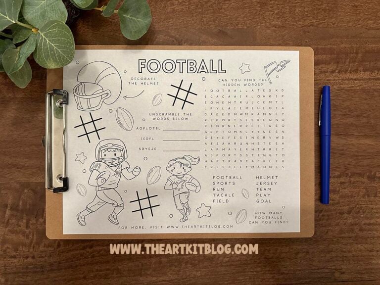 football activity placemat printable_the art kit 1