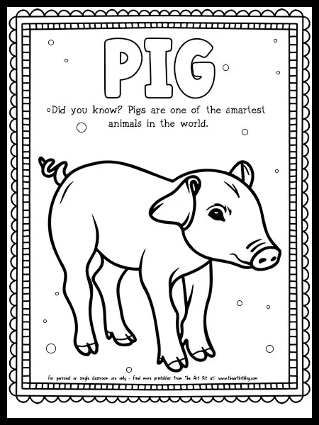 Pig Coloring Page FREE Printable! - The Art Kit