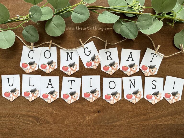 congratulations banner printable bear school_the art kit 1