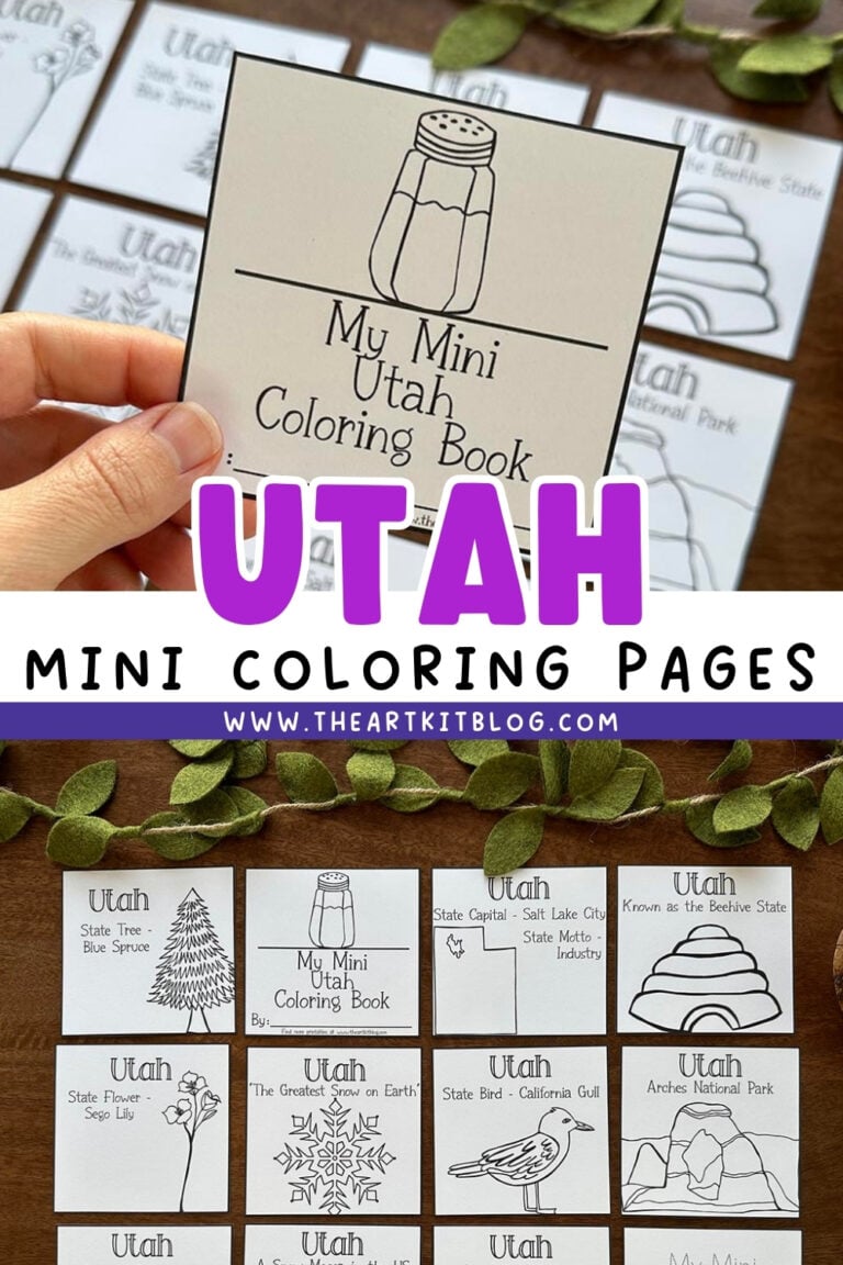 Utah mini coloring pages free printables the art kit