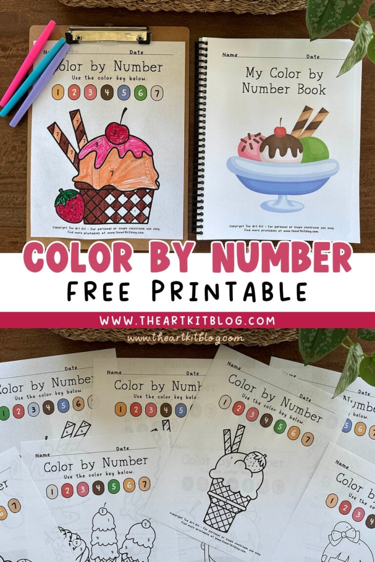 color by number coloring pages_the art kit
