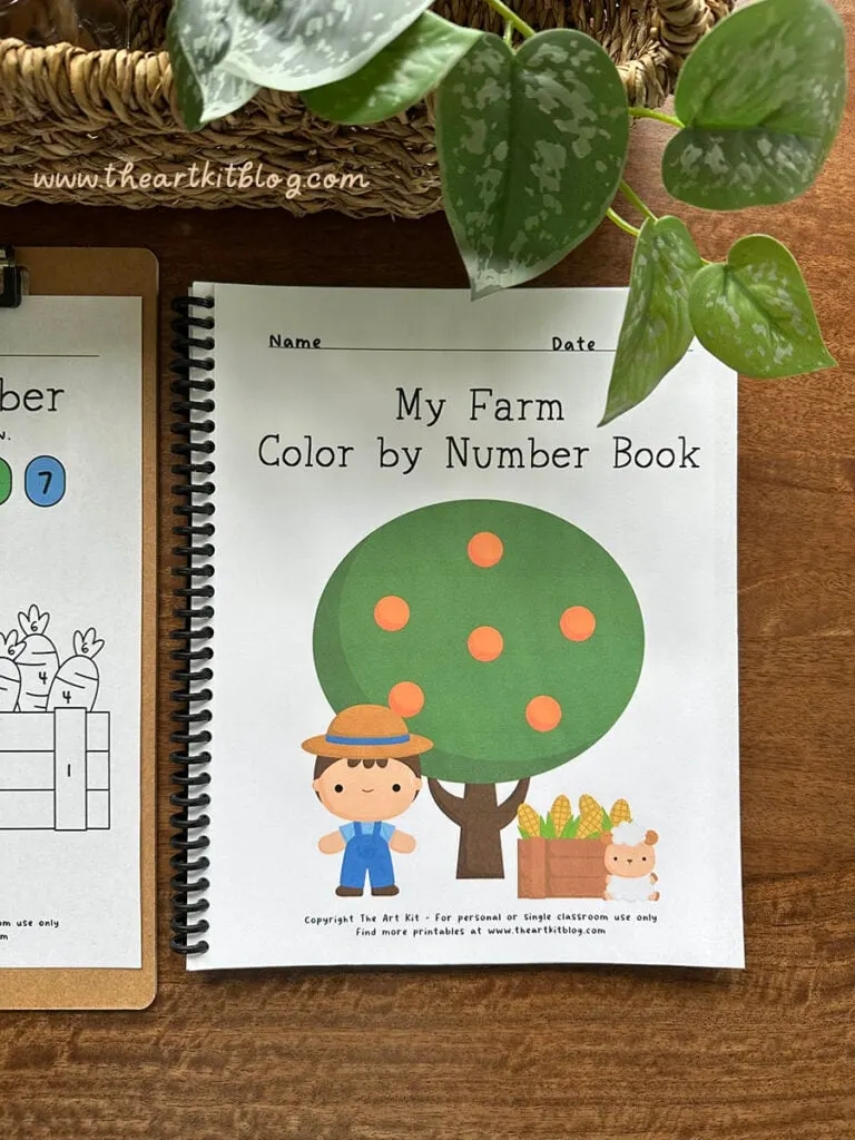 FREE Printable Farm Color by Number Coloring Pages - The Art Kit