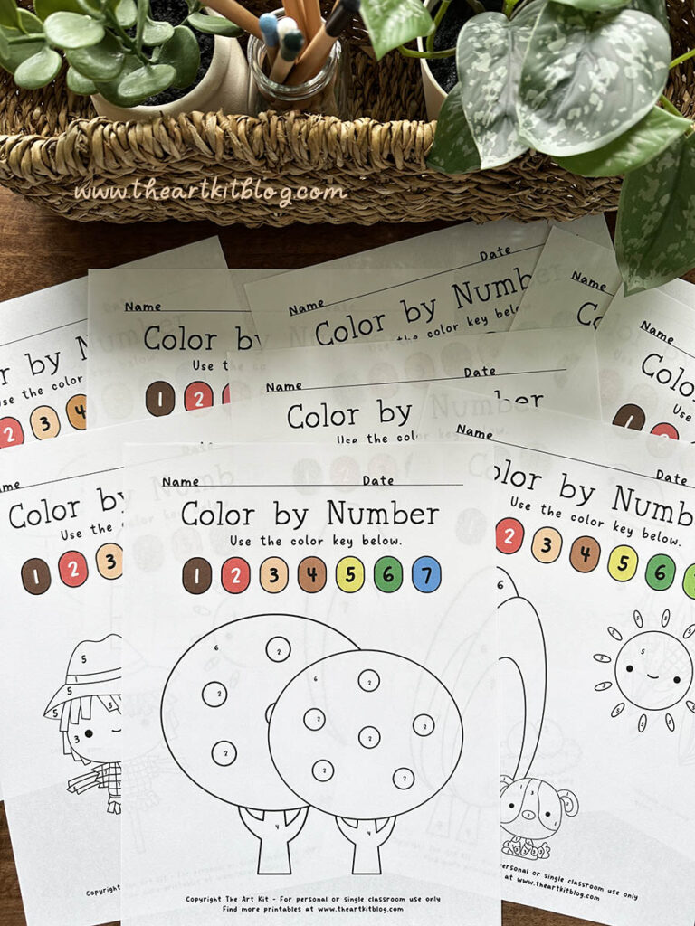 FREE Printable Farm Color by Number Coloring Pages - The Art Kit