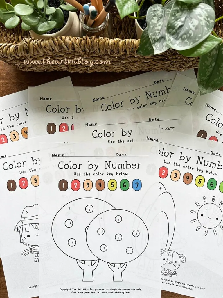 FREE Printable Farm Color by Number Coloring Pages - The Art Kit