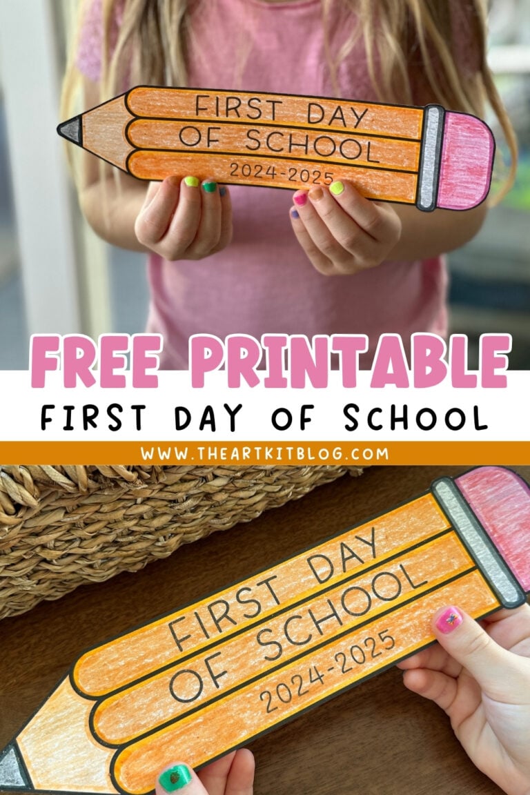 first day of school sign printable coloring page_the art kit