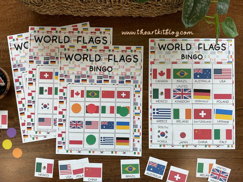 Flags of the World Bingo: Printable Game - The Art Kit