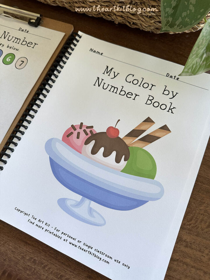 FREE Printable Ice Cream Color by Number Coloring Pages - The Art Kit